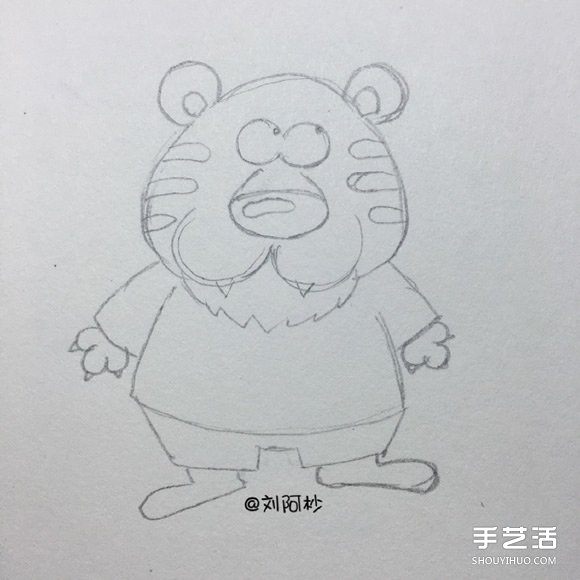 卡通老虎先生簡筆畫畫法 簡筆畫卡通老虎圖片 -  rpnrmr.com