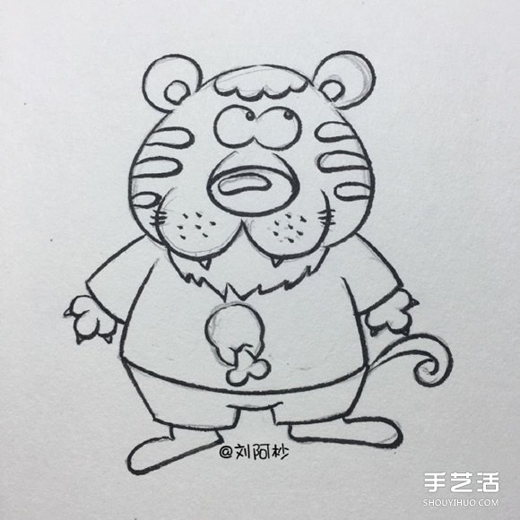 卡通老虎先生簡筆畫畫法 簡筆畫卡通老虎圖片 -  rpnrmr.com