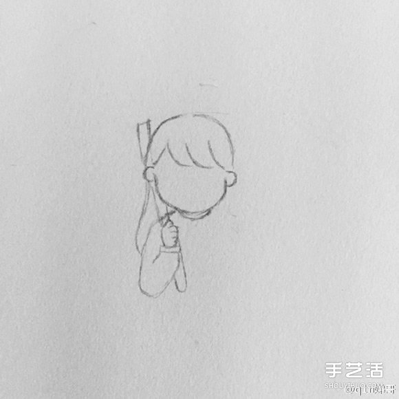 雨中打傘的小女孩簡筆畫畫法圖片教程 -  rpnrmr.com
