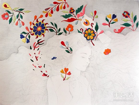 將插畫和刺繡完美結(jié)合 DIY出獨(dú)特的創(chuàng)意畫作 -  rpnrmr.com