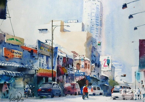 馬來西亞畫家郭紹鵬的風(fēng)景水彩畫作品圖片 -  rpnrmr.com