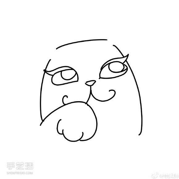 愛幻想的彩色貓咪簡(jiǎn)筆畫的畫法圖片教程 -  rpnrmr.com