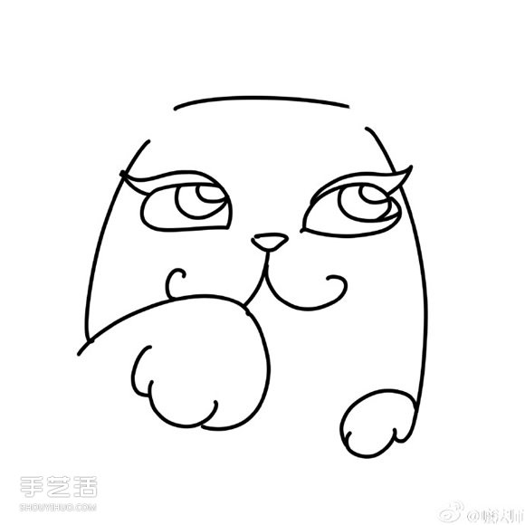 愛幻想的彩色貓咪簡(jiǎn)筆畫的畫法圖片教程 -  rpnrmr.com