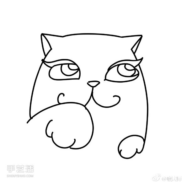 愛幻想的彩色貓咪簡(jiǎn)筆畫的畫法圖片教程 -  rpnrmr.com