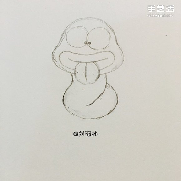 搞笑卡通胖蛇簡(jiǎn)筆畫(huà)的畫(huà)法圖片教程 -  rpnrmr.com