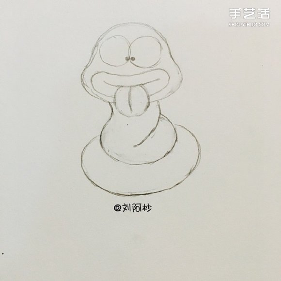 搞笑卡通胖蛇簡(jiǎn)筆畫(huà)的畫(huà)法圖片教程 -  rpnrmr.com