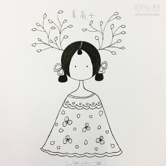 美麗女孩彩鉛畫(huà)的畫(huà)法 彩色鉛筆畫(huà)女孩教程 -  rpnrmr.com
