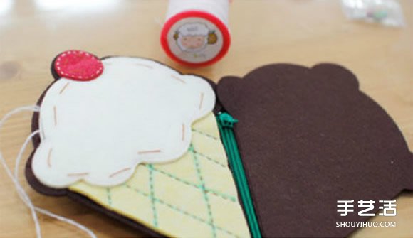 不織布冰激凌零錢包制作 手工布藝零錢包DIY -  rpnrmr.com
