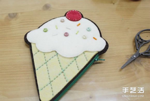 不織布冰激凌零錢包制作 手工布藝零錢包DIY -  rpnrmr.com