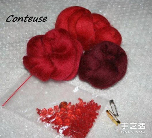 濕氈花朵胸針制作教程 濕氈胸花DIY步驟圖解 -  rpnrmr.com