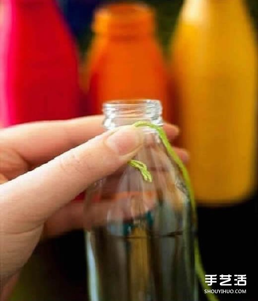 廢棄玻璃瓶繞線DIY制作漂亮花瓶的方法步驟 -  rpnrmr.com