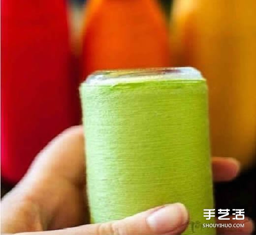 廢棄玻璃瓶繞線DIY制作漂亮花瓶的方法步驟 -  rpnrmr.com