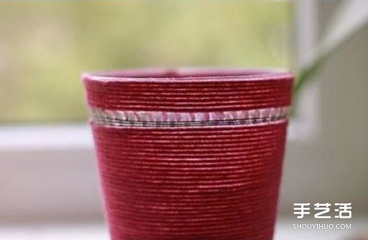 毛線纏繞杯子改造小制作 塑料杯子改造教程 -  rpnrmr.com