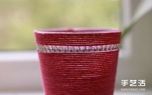 毛線纏繞杯子改造小制作 塑料杯子改造教程 -  rpnrmr.com