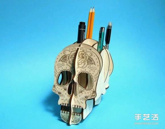 骷髏頭筆筒DIY教程 密度板制作創(chuàng)意骷髏頭筆筒 -  rpnrmr.com