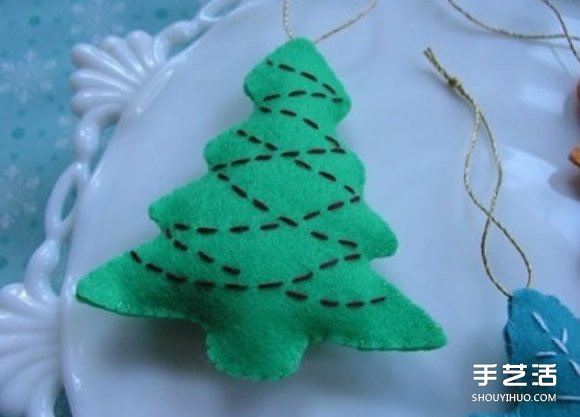 圣誕主題不織布雪花、圣誕樹和姜餅人掛件制作 -  rpnrmr.com