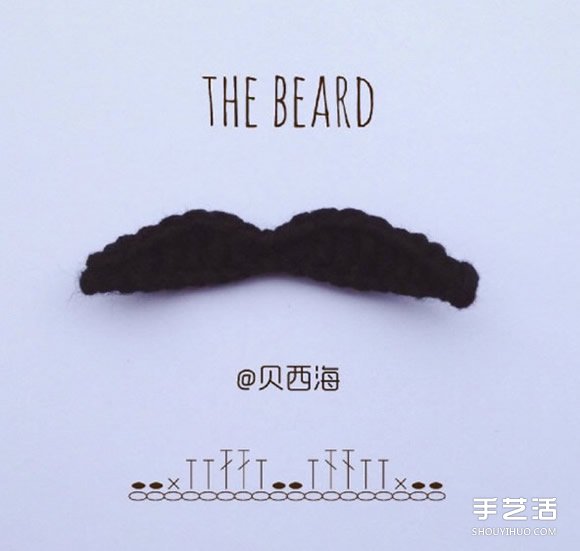 鉤針編織胡子和嘴唇的圖紙 有點(diǎn)搞怪的感覺(jué) -  rpnrmr.com