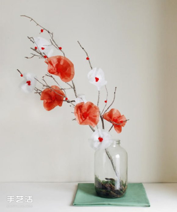 紙花盆景DIY教程 手工假花盆景制作圖解 -  rpnrmr.com