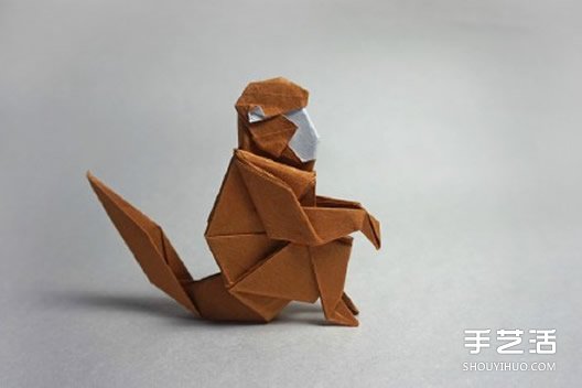 怎么折紙猴子立體 蹲坐的猴子折紙圖解教程 -  rpnrmr.com