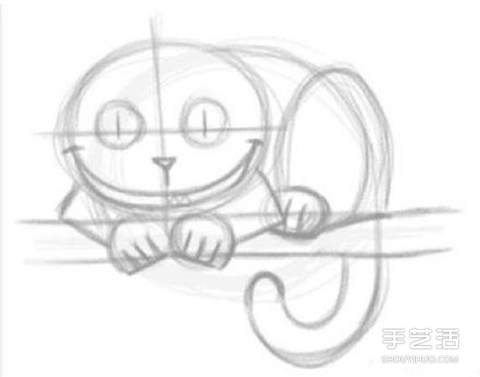《愛麗絲夢(mèng)游仙境》柴郡貓鉛筆素描教程圖片 -  rpnrmr.com