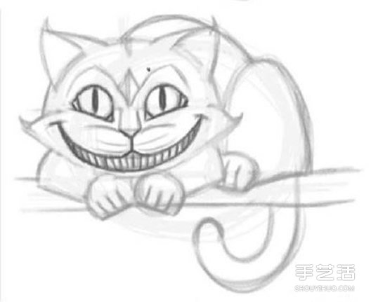《愛麗絲夢(mèng)游仙境》柴郡貓鉛筆素描教程圖片 -  rpnrmr.com