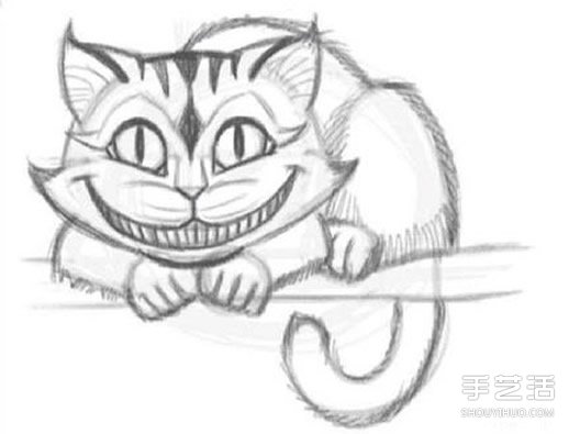 《愛麗絲夢(mèng)游仙境》柴郡貓鉛筆素描教程圖片 -  rpnrmr.com