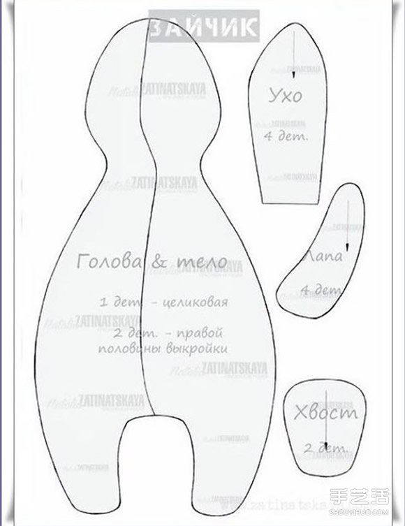 兩種兔子布偶圖紙 DIY布藝兔子制作圖紙 -  rpnrmr.com