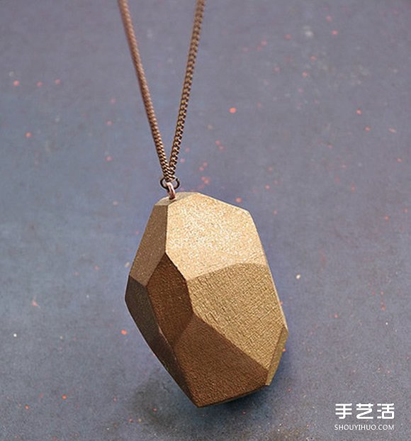 木塊切割出多面體 DIY制作時尚項鏈墜子 -  rpnrmr.com