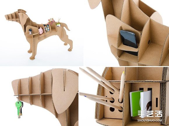 瓦楞紙收納架手工制作 狗狗紙板收納架DIY -  rpnrmr.com