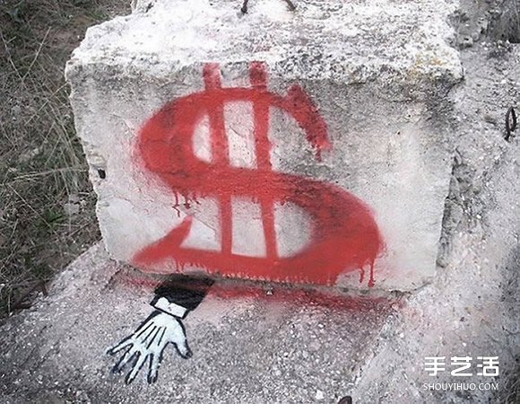 將廢墟與倒塌的墻面畫上各種諷刺性的涂鴉 -  rpnrmr.com