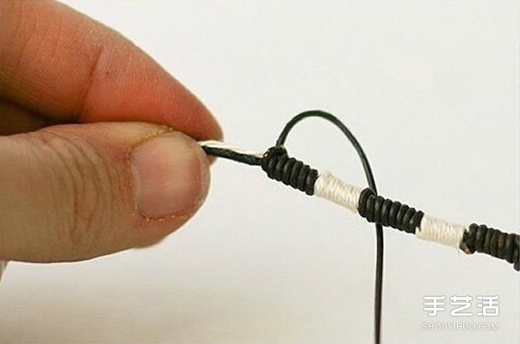 男士手鏈的編法圖解 黑白兩色簡約男生手鏈DIY -  rpnrmr.com