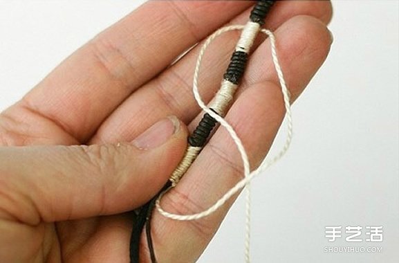 男士手鏈的編法圖解 黑白兩色簡約男生手鏈DIY -  rpnrmr.com