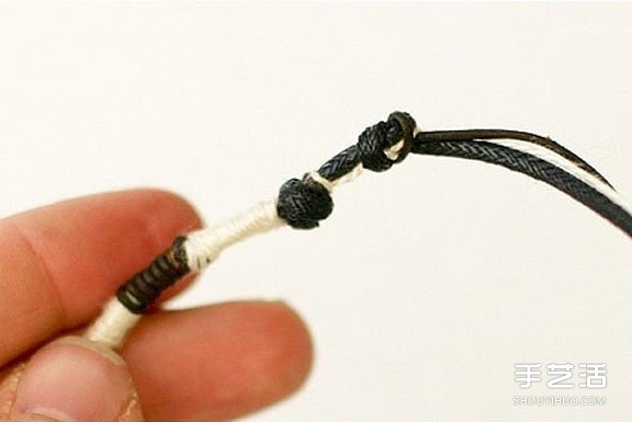 男士手鏈的編法圖解 黑白兩色簡約男生手鏈DIY -  rpnrmr.com