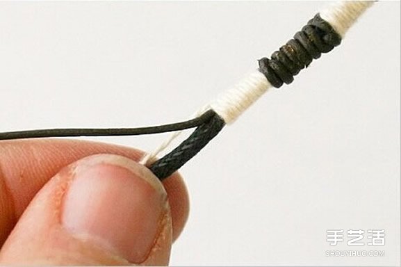 男士手鏈的編法圖解 黑白兩色簡約男生手鏈DIY -  rpnrmr.com
