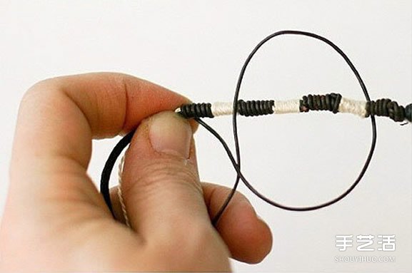 男士手鏈的編法圖解 黑白兩色簡約男生手鏈DIY -  rpnrmr.com