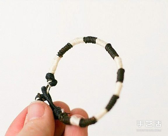 男士手鏈的編法圖解 黑白兩色簡約男生手鏈DIY -  rpnrmr.com