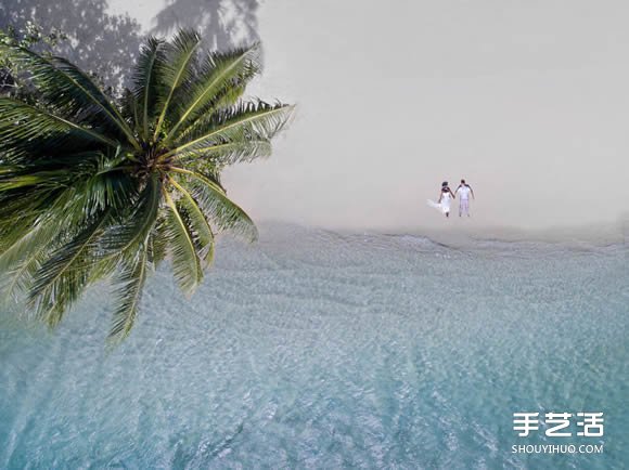 不用攝影師的婚紗照：徜徉于蔚藍(lán)的大海之中 -  rpnrmr.com