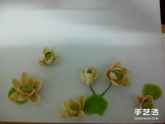 開心果殼創(chuàng)意粘貼畫 開心果殼粘貼荷花裝飾畫 -  rpnrmr.com