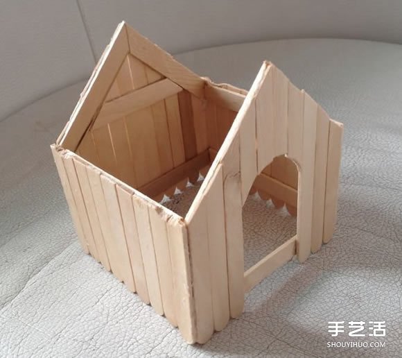 雪糕棒DIY兩層樓房屋模型 雪糕棍房子制作教程 -  rpnrmr.com