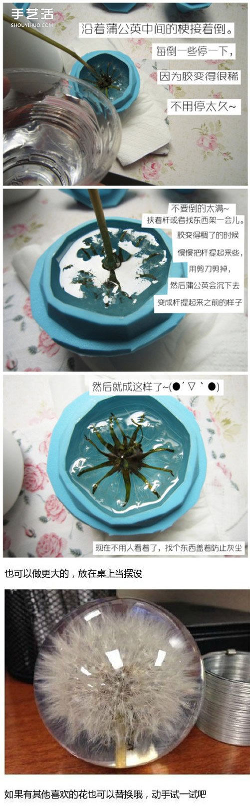 樹脂蒲公英透明飾品手工DIY制作詳細(xì)圖解教程 -  rpnrmr.com