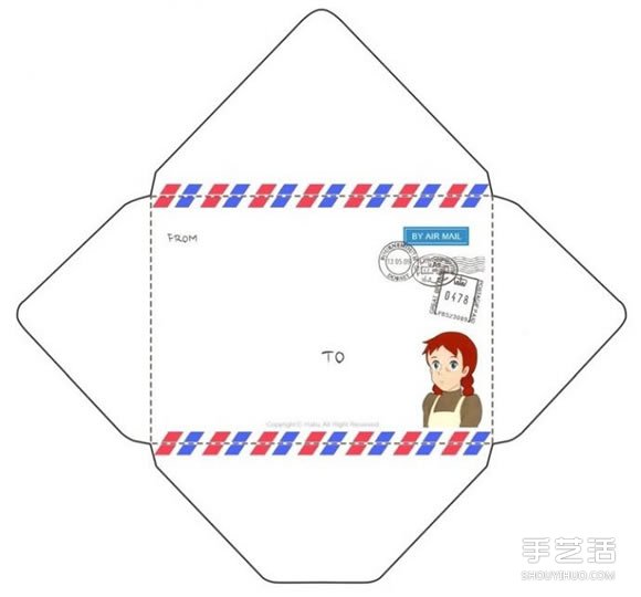 普通信封的折法圖解 常見(jiàn)信封展開(kāi)圖模板 -  rpnrmr.com