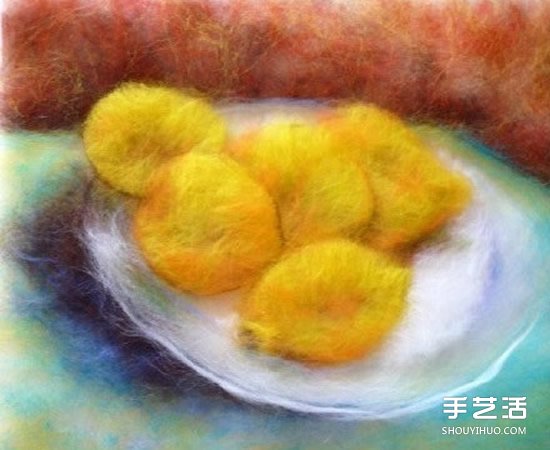 宛如油畫般的水果羊毛氈畫 具有羊毛獨(dú)特質(zhì)感 -  rpnrmr.com