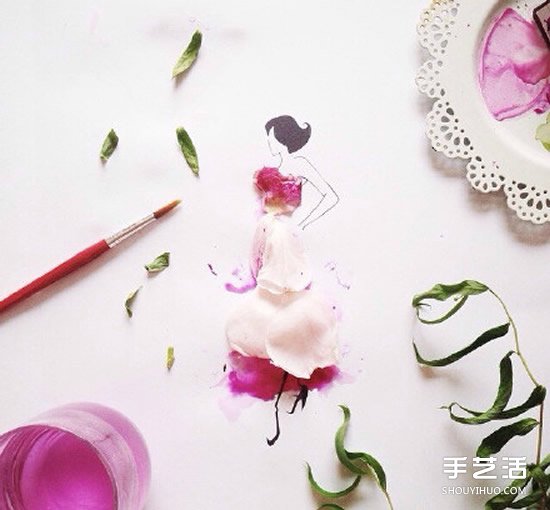 創(chuàng)意花瓣拼畫DIY圖片 簡單畫出神態(tài)各異的美女 -  rpnrmr.com