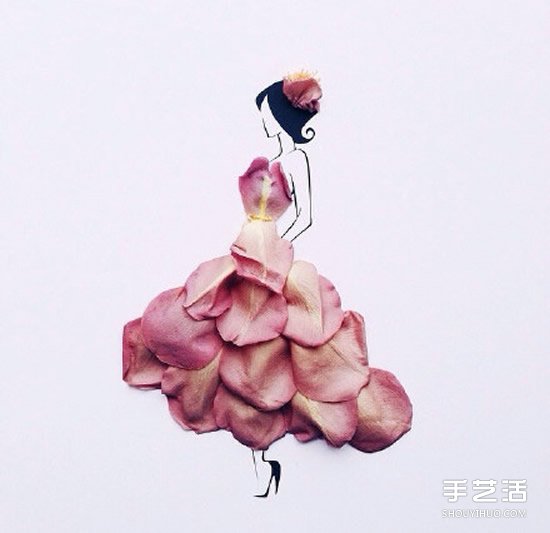 創(chuàng)意花瓣拼畫DIY圖片 簡單畫出神態(tài)各異的美女 -  rpnrmr.com