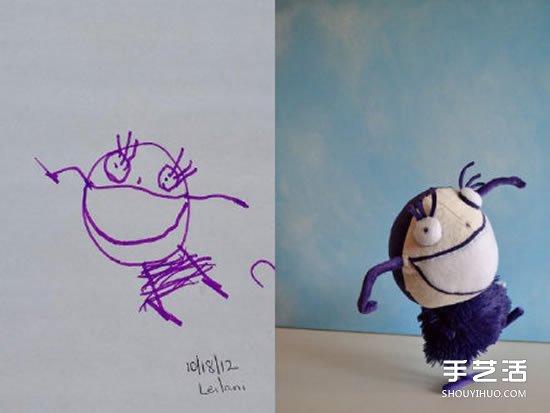 將4歲兒子涂鴉作品制作成毛絨玩具 愛心滿滿 -  rpnrmr.com