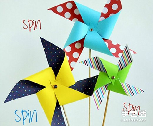 手工折紙風(fēng)車圖解教程 簡單幼兒風(fēng)車制作過程 -  rpnrmr.com