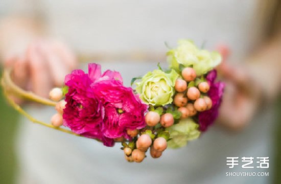 新娘花環(huán)頭飾制作方法 DIY新娘鮮花花環(huán)教程 -  rpnrmr.com