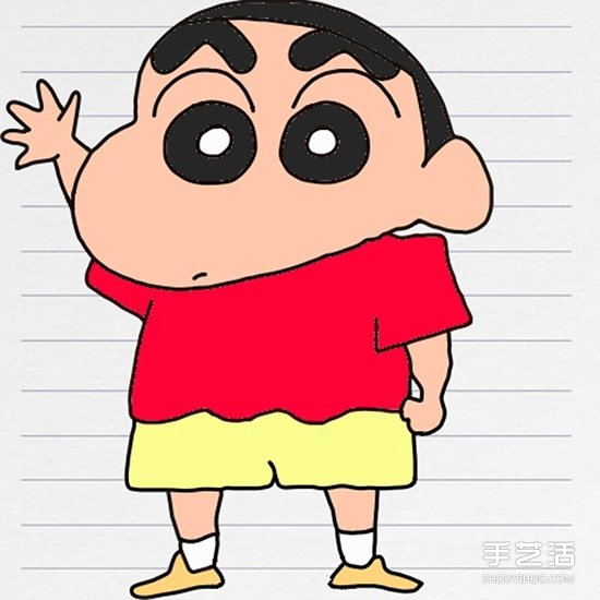 彩色蠟筆小新簡筆畫 簡單簡筆畫蠟筆小新畫法 -  rpnrmr.com