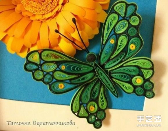 漂亮的衍紙蝴蝶圖片 手工卷紙蝴蝶作品欣賞 -  rpnrmr.com