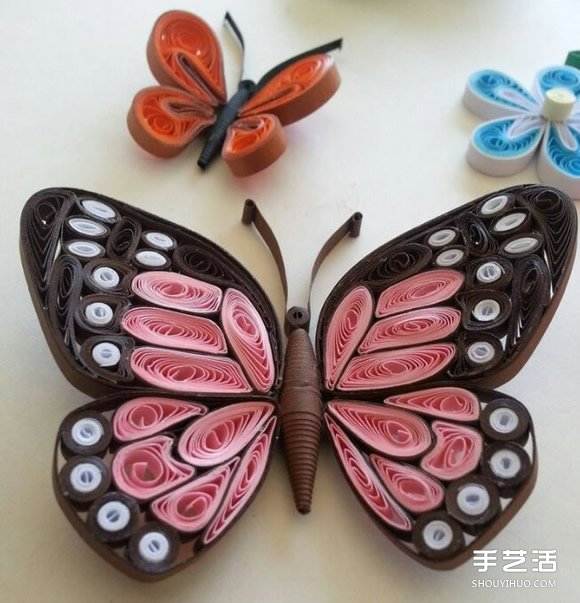 漂亮的衍紙蝴蝶圖片 手工卷紙蝴蝶作品欣賞 -  rpnrmr.com
